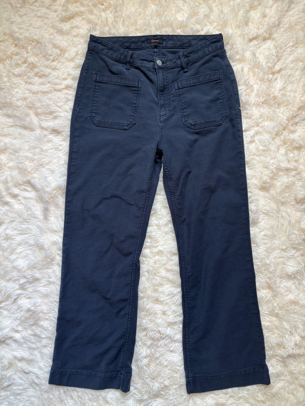 Quince High Rise Jeans Faded Navy Stretch Denim Size 12 Women’s